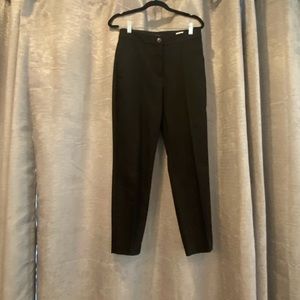 Pencil ankle Express black pants with seam at crease. Front pockets